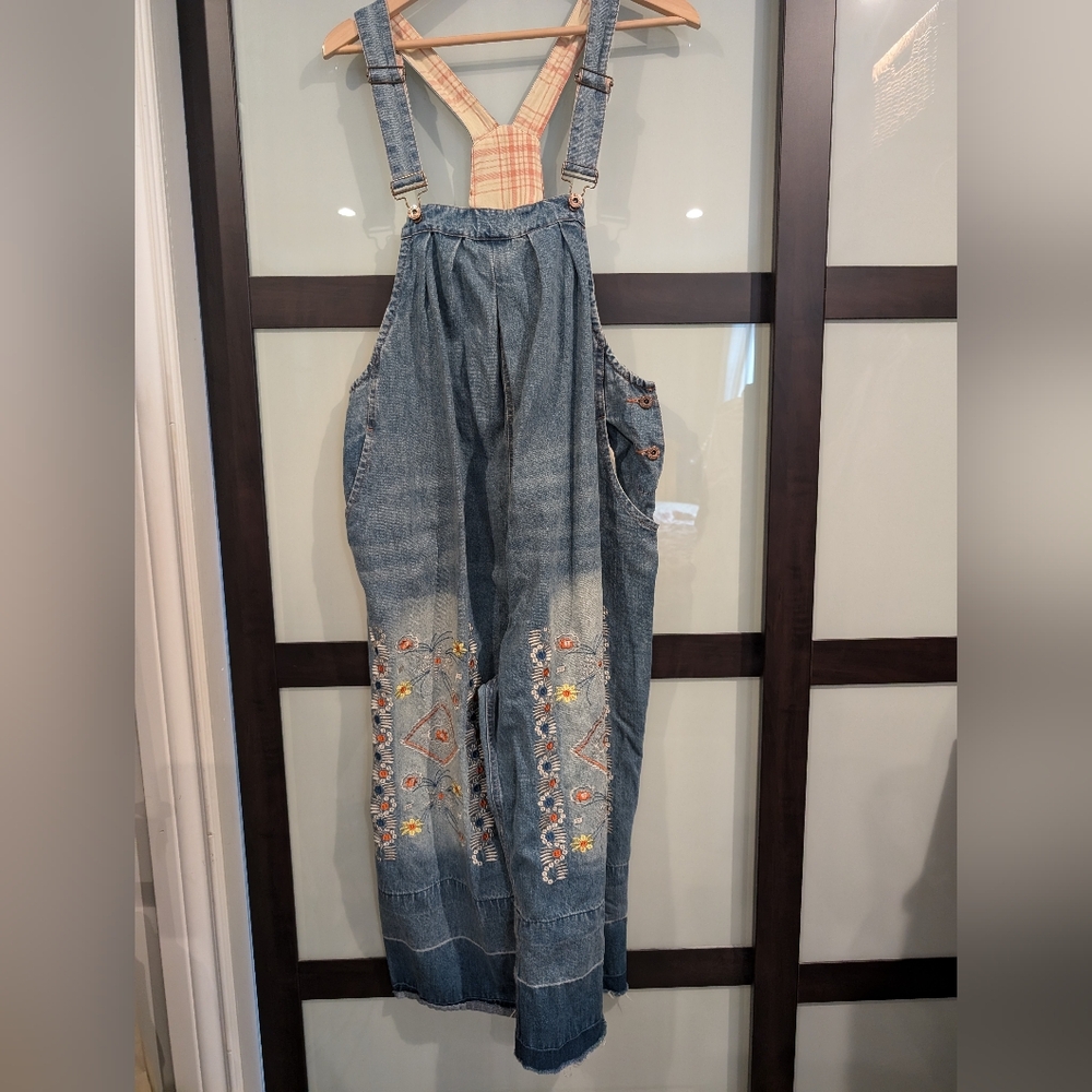Boho wide leg overalls